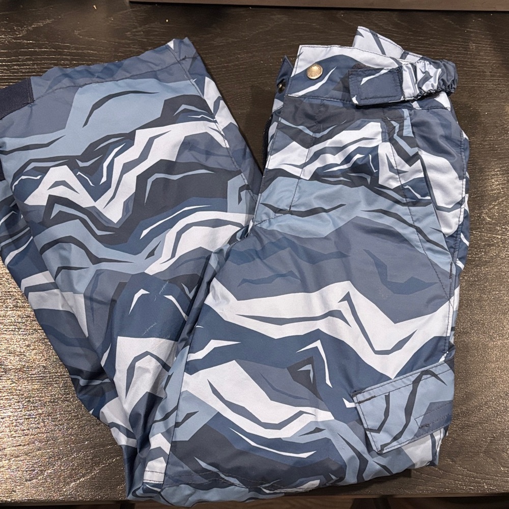 Blue Camouflage Kids snow pants